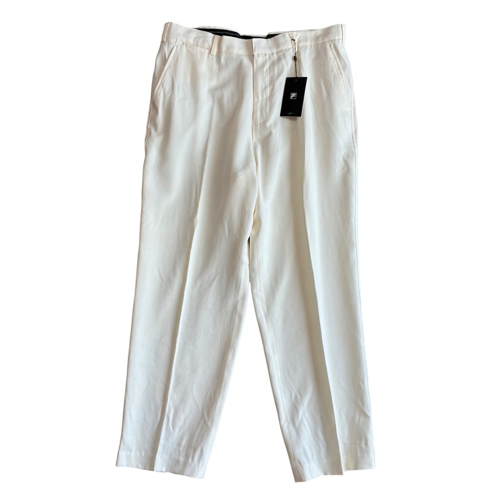 FILA Golf Mens Pants Off White Cream Tencel Cotton‎ Twill Size 38 NWT U90128